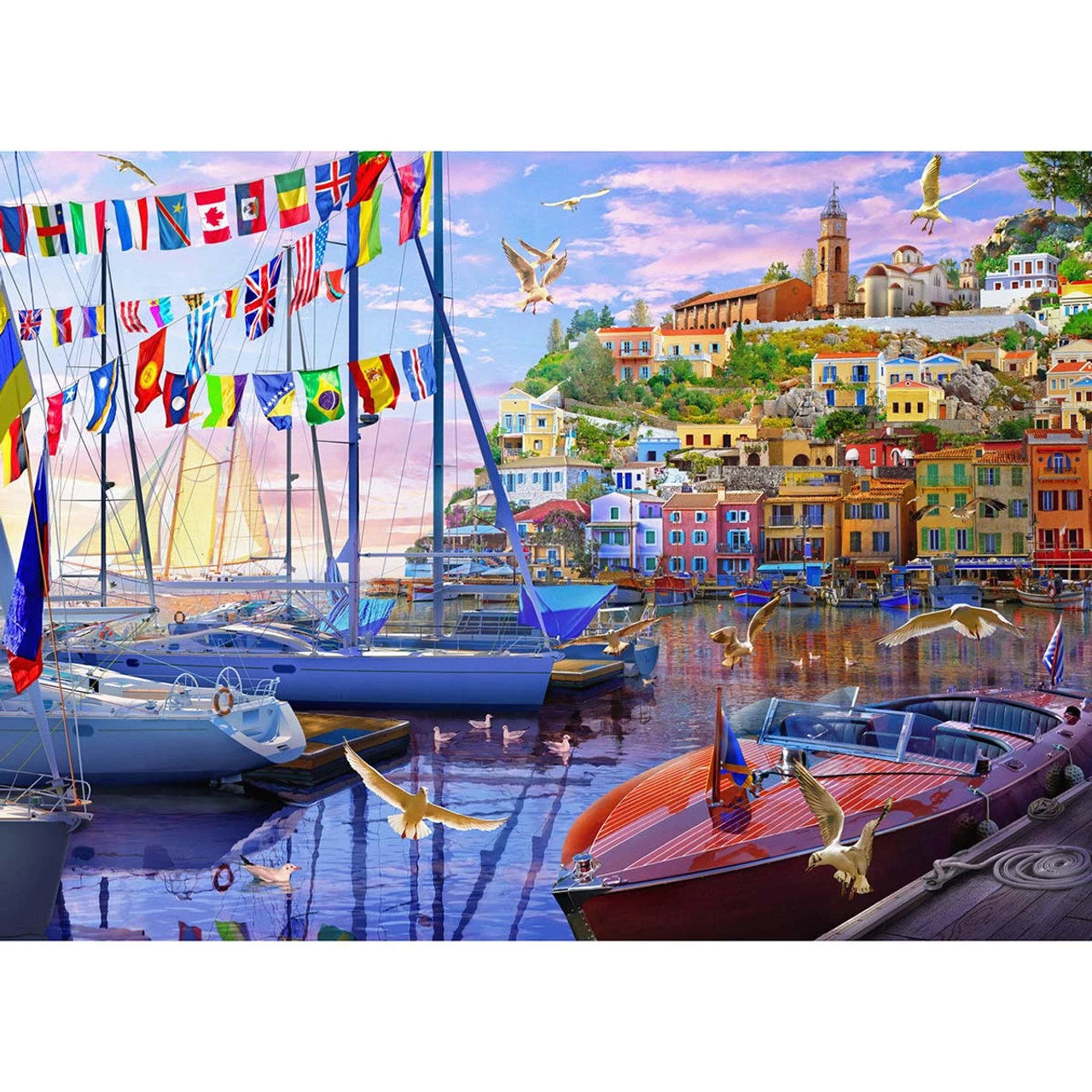 Vermont Christmas Company Boat Harbor Jigsaw Puzzle 1 Vermont Christmas Company Boat Harbor Jigsaw Puzzle