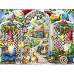 Vermont Christmas Company Springing Up Gnomes Jigsaw Puzzle