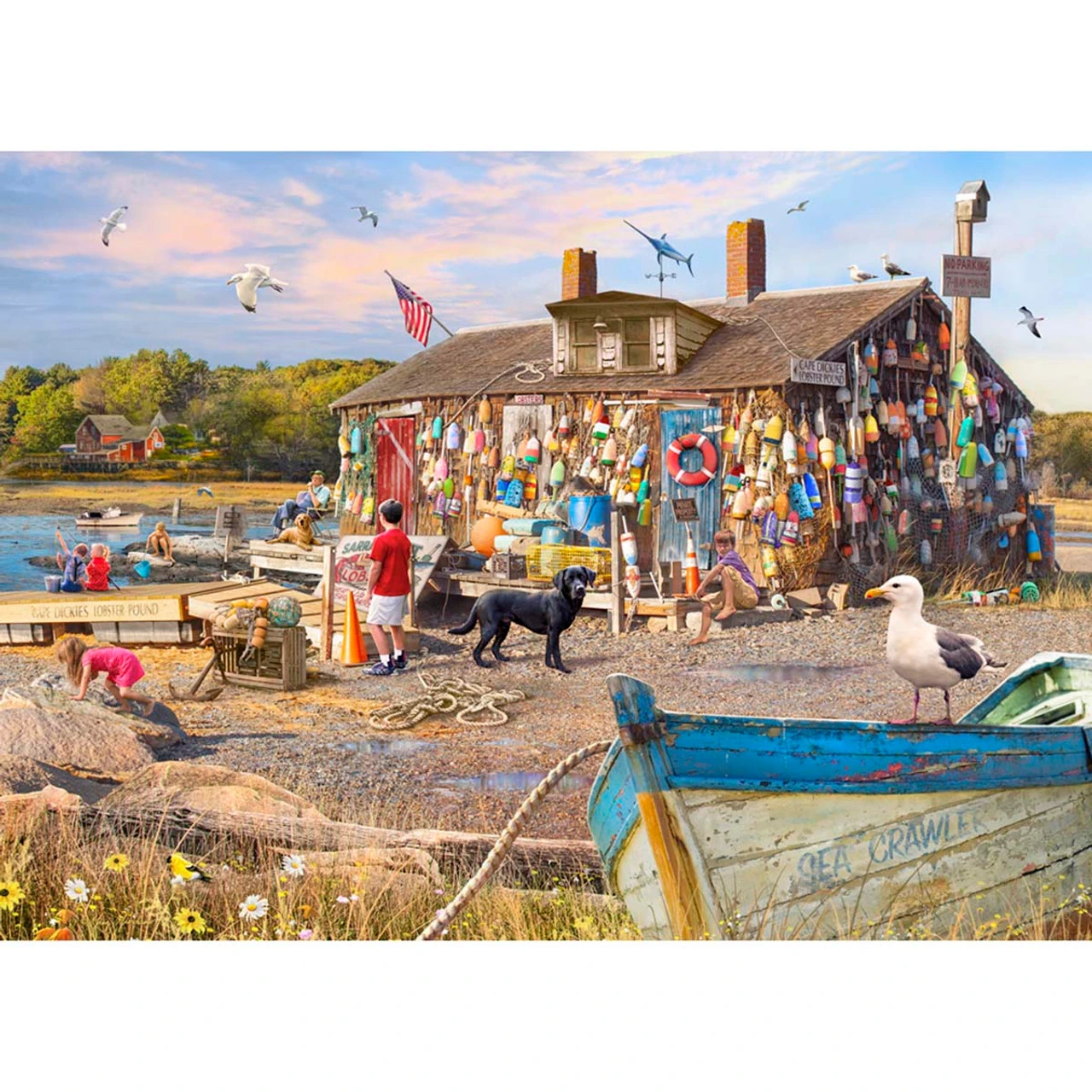 Vermont Christmas Company Lobster Buoys Jigsaw Puzzle 1 Vermont Christmas Company Lobster Buoys Jigsaw Puzzle