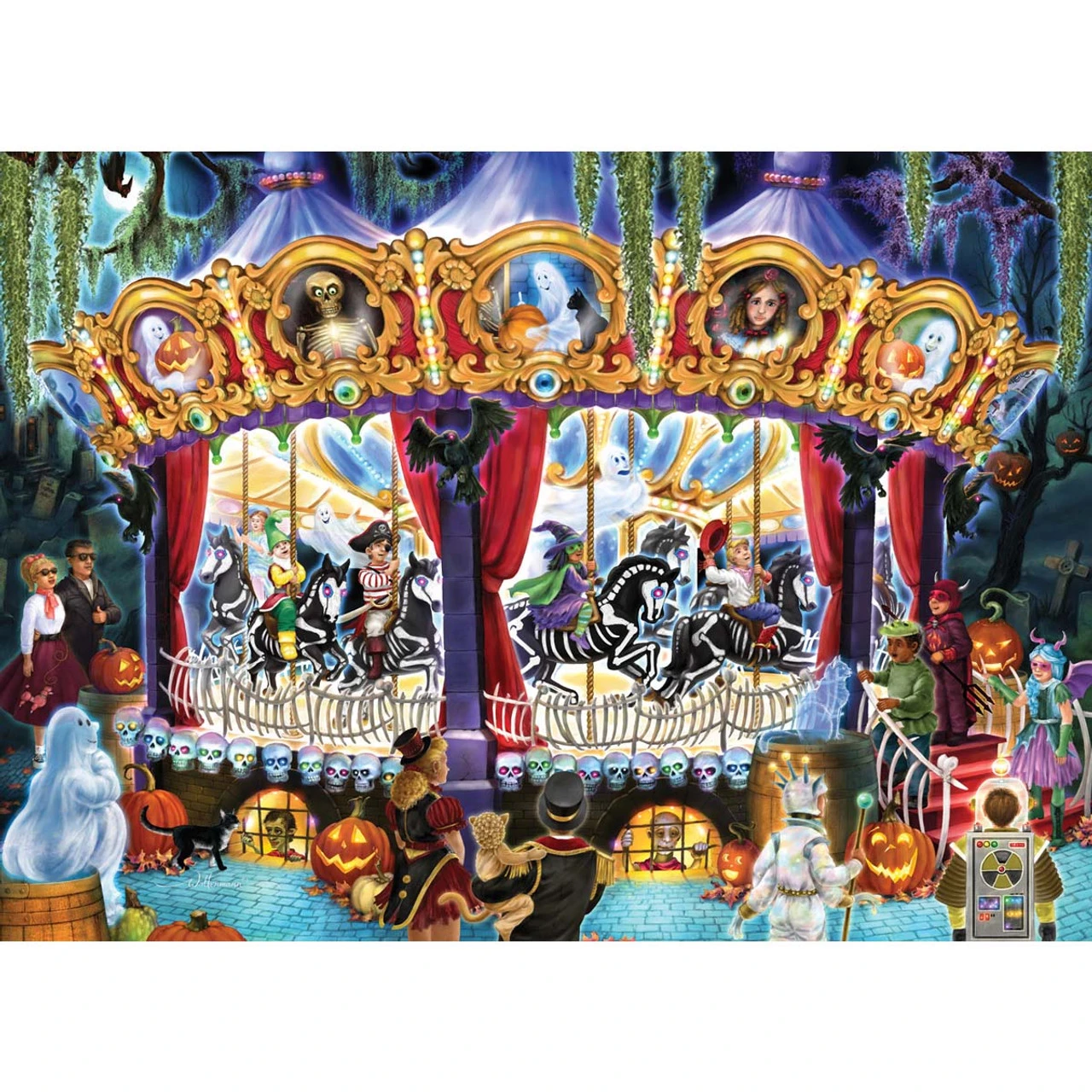 Vermont Christmas Company Halloween Carousel Jigsaw Puzzle 1 Vermont Christmas Company Halloween Carousel Jigsaw Puzzle