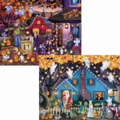 Vermont Christmas Company Halloween Gatherings, Set Of 2 Jigsaw Puzzle