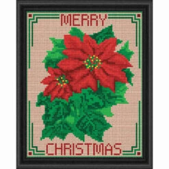 PixelHobby Merry Christmas-Poinsettia Kit & Frame Mosaic Art Kit