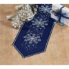 Nob Hill Christmas Snowflakes Table Runner Stamped Cross-Stitch Kit