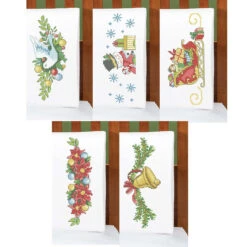 Herrschners Christmas Past Pillowcases Stamped Cross-Stitch