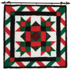 Herrschners Christmas Quilt Kit & Hanger Latch Hook Kit