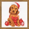 Thea Gouverneur Christmas Puppy Counted Cross-Stitch Kit