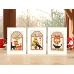 Vervaco Christmas Atmosphere Greeting Cards Counted Cross-Stitch Kit -Eurographics || Diamond Dotz || Eeboo Store 565427 5 70021.1693466367
