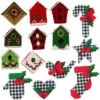 Herrschners Christmas Birdhouse & Farmhouse Ornament Set Plastic Canvas