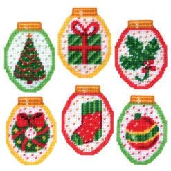 Herrschners Christmas Light Ornaments Plastic Canvas Kit