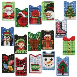 Herrschners Christmas Gift Card Holders Set Plastic Canvas