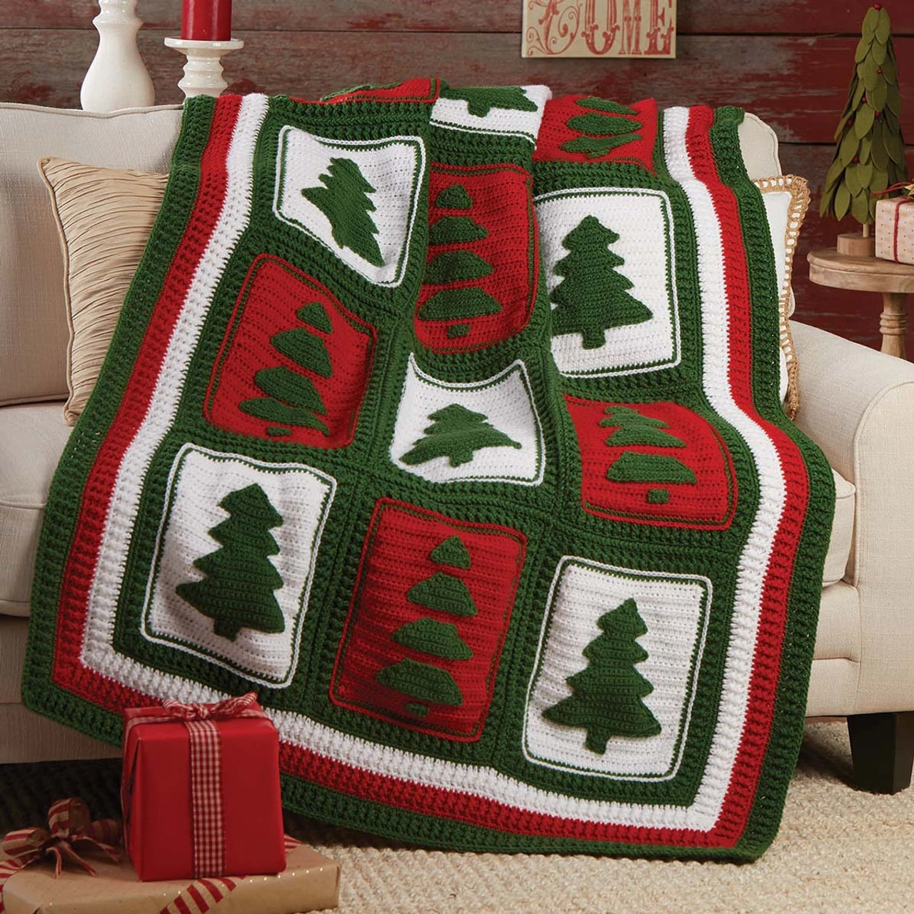 Herrschners Evergreen Christmas Afghan Crochet Kit 1 Herrschners Evergreen Christmas Afghan Crochet Kit