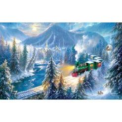 SunsOut Mountain Christmas Train Jigsaw Puzzle